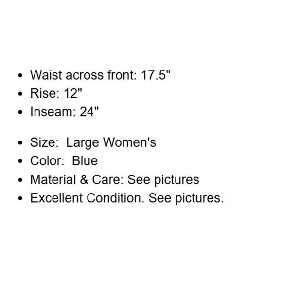 Chicos Pants 2 Womens Large Blue Chambray Pull On Elastic Waist Roll Tab Cuffs - Picture 4 of 14